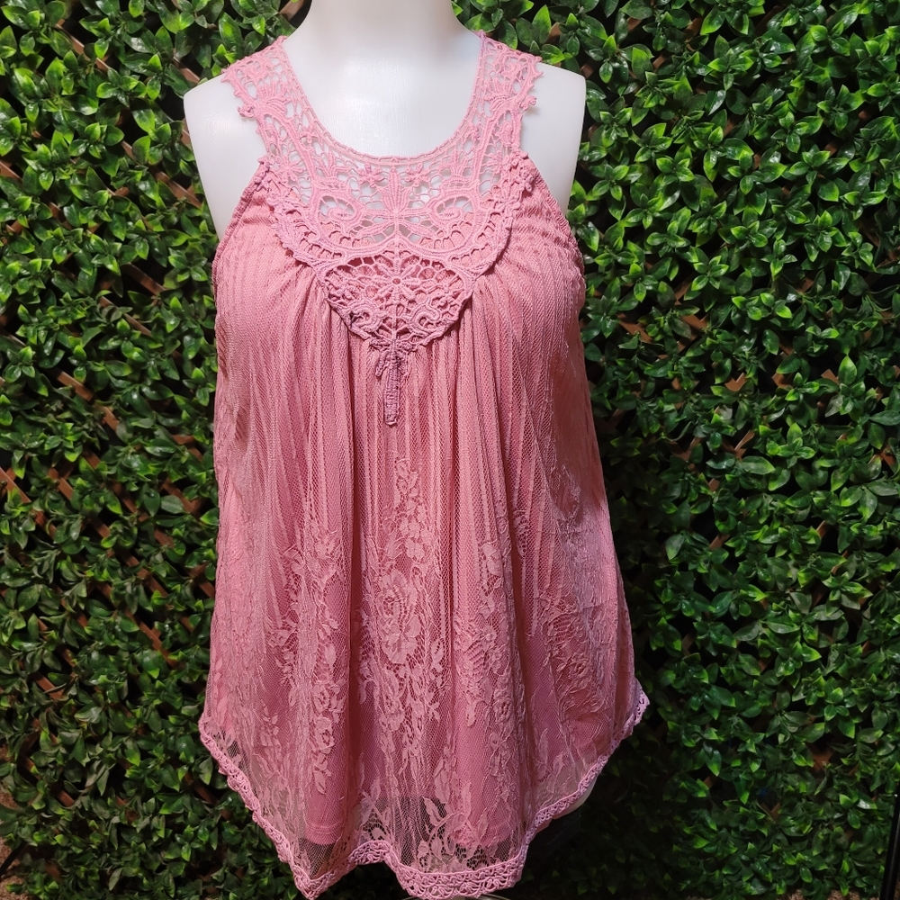 Pink SB Lace Top 2X